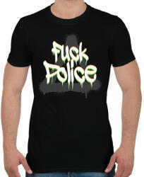 printfashion F*ck police - Férfi póló - Fekete (7515315)