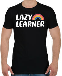 printfashion Lazy learner (White) - Férfi póló - Fekete (7535016)