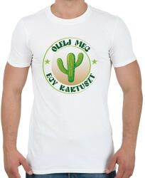 printfashion Ölelj meg egy kaktuszt - Férfi póló - Fehér (7517382)