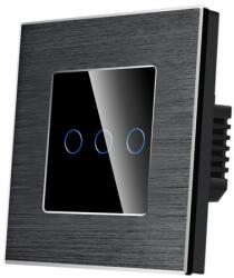 Luxion Intrerupator Triplu Wi-Fi cu Touch din Sticla si Rama de Aluminiu LUXION (LX-WT2-301A-B)