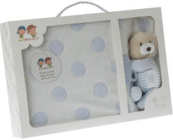 Gamberritos takaró - wellsoft 80x110cm - plüss játékkal, rágókával kék kutya 10617 - babamarket