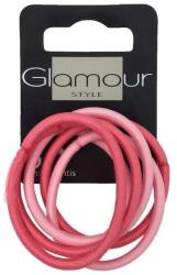 Glamour Elastice pentru păr, fără metal, roz - Glamour 6 buc