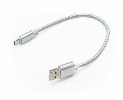 mobilNET töltő és adatkábel TypeC 2A, 20cm, ezüst, Eco csomagolás