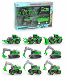 Magic Toys Simulation Vehicle: 3 db-os munkagép szett sáros kerékkel (MKO428618)