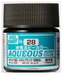 Mr. Hobby Aqueous Hobby Color Paint (10 ml) Metal Black H-028