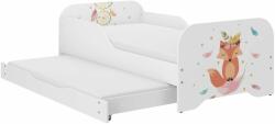  MIKI gyerekágy 160x80cm matraccal és ágyazható ágyneműtartóval benne 140x70 cm matraccal - boho róka