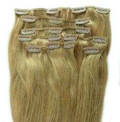 HairExtensionShop Csatos Emberi Póthaj Standard Sötétszőke Színben 50cm (Szín #12) (RC5012)