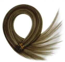 HairExtensionShop Keratinos I-TIP Emberi Póthaj Standard Mikró Gyűrűzéshez Középbarna 40cm (Szín #6) (RIT406)