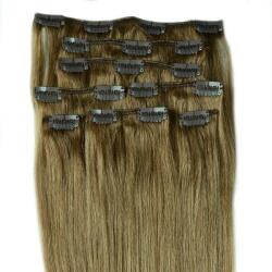 HairExtensionShop Csatos Emberi Póthaj Standard Világosbarna Színben 60cm (Szín #8) (RC608)