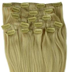 HairExtensionShop Csatos Emberi Póthaj Standard Világosszőke Színben 60cm (Szín #24) (RC6024)