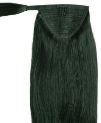 HairExtensionShop Lófarok Copf Emberi Póthaj Standard Koromfekete Színben 60cm (Szín#1) (RP601)