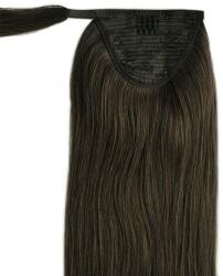 HairExtensionShop Lófarok Copf Emberi Póthaj Standard Sötétbarna Színben 60cm (Szín#4) (RP604)
