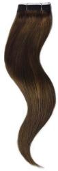 HairExtensionShop Tresszelt Emberi Póthaj Standard Sötétbarna Színben 50cm (Weft Haj #4) (RW504)