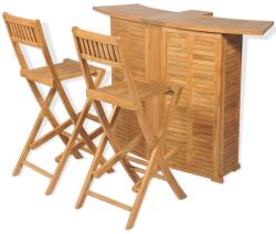 vidaXL Set de bar cu scaune, 3 piese lemn de tec (43805)