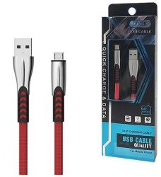 SENBONO CABLE Iphone 2.4A RED FLAT 2400mAh QUICK CHARGER QC 3.0 1M POWERLINE SMS-BW02- METAL PLUGS (BW02 Iphone red) - vexio