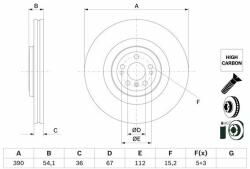 Bosch Disc frana BOSCH 0 986 479 E96 (0 986 479 E96) - automobilus