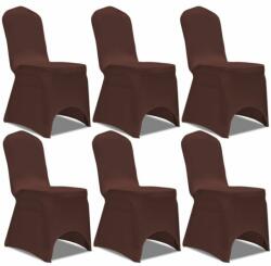 VidaXL Husă elastică pentru scaun, maro, 6 buc (131413)