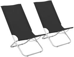vidaXL 2 db összecsukható fekete szövet strandszék (310375) - butorpro