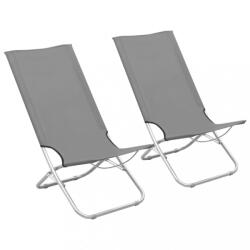 vidaXL 2 db összecsukható szürke szövet strandszék (310377) - butorpro