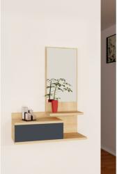 ASIR GROUP Fali polc tükörrel ROZELLA 90x60 cm bézs/antracit AS0978 (AS0978)