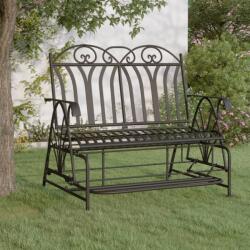 vidaXL Bancă glisantă cu 2 locuri, negru, 114 cm, oțel (318833)