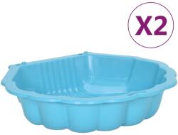 vidaXL Gropi de nisip, 2 buc. , albastru, 77x87x21 cm, plastic (317737)