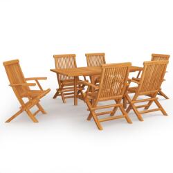 vidaXL Set mobilier grădină, 7 piese, lemn masiv de tec (3059596) - comfy