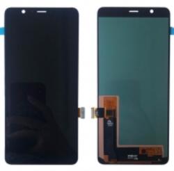 Samsung G885 Galaxy A8 Star, A9 Star lcd kijelző és érintőpanel (előlap keret nélkül) fekete, gyári felújított