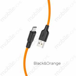 hoco. Plus X21 Micro USB Adat- és töltőkábel szilikon borítású 1m fekete/narancssárga