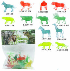 Magic Toys Animal World: Vadállatok átlátszó 12db-os figura szett (MKO411887) - jatekshop