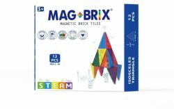 MAGBLOX Set magnetic Magbrix 12 piese triunghi isoscel - compatibil cu caramizi de constructie tip Lego (MBRX-ISOS12)