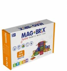 MAGBLOX Set magnetic Magbrix Junior 24 piese patrate - compatibil cu caramizi de constructie tip Lego Duplo (MBRXJR24) - ookee