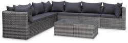 vidaXL Set mobilier cu perne, 8 piese, gri, poliratan 44157