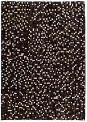 vidaXL Covor piele naturală mozaic 80x150 cm pătrate negru/alb (132599)
