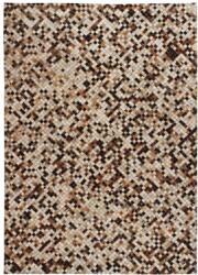 vidaXL Covor piele naturală mozaic 120x170 cm pătrat maro/alb (132597) Covor