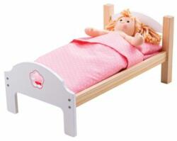 Bigjigs Toys Játék babaágy ágyneművel - natúr-rózsaszín - fajáték - BJ133 (BJ133)