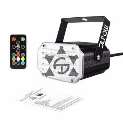  FTS Stroboszkóp RGB+W, 48 LED + Távirányító - Házibuli Fényhatás - fenytechnikashop