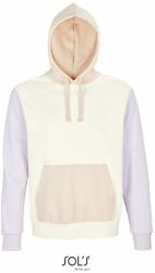 SOL'S Színes uniszex pulóver kapucnival Collins - Krémes fehér / krémes rózsaszín / krémszínű lila | XL (SOLS-03818-1000330778)