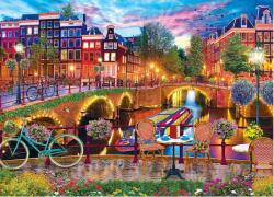 Masterpieces - Puzzle Amsterdam Lumini noaptea - 1 000 piese
