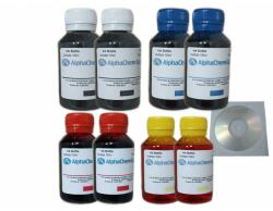 Alphachem Set Flacon cerneala AlphaChem Compatibil Brother 2x100ml LC123BK Negru, 2x100ml LC123C Cyan, 2x100ml LC123M Magenta, 2x100ml LC123Y Galben, 8buc Cdr Maxell cu plic