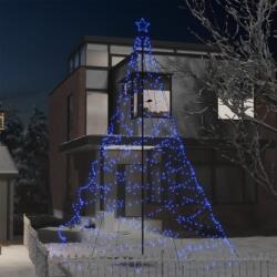 vidaXL Pom de Crăciun cu stâlp de metal, 1400 LED-uri, albastru, 5 m (328636)
