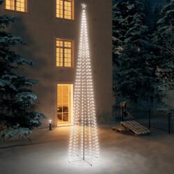 vidaXL Decorațiune brad Crăciun conic 752 LED-uri alb rece 160x500 cm (328723)