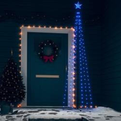 vidaXL Decorațiune brad Crăciun conic 136 LED-uri albastru 70x240 cm (328709)