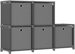 vidaXL Raft 5 cuburi cu cutii, gri, 103x30x72, 5 cm, material textil (322605)