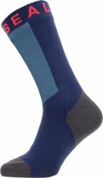 Sealskinz Waterproof Warm Weather Mid Length Sock With Hydrostop Navy Blue/Grey/Red M Kerékpáros zoknik