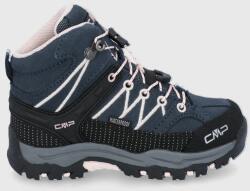 CMP pantofi din piele intoarsa pentru copii KIDS RIGEL MID TREKKING SHOE WP culoarea albastru marin 9BY8-OBK07J_59X