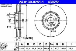 ATE Disc frana ATE 24.0130-0251.1 (24.0130-0251.1)