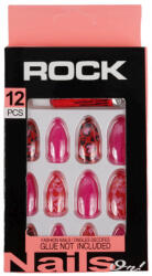Kiss Beauty Set 12 Unghii False ROCK cu adeziv inclus, 02 Red Hearts