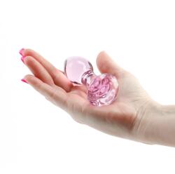 NS Novelties Dop Anal Din Sticla Crystal Gem, Roz, 9 Cm