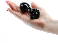 NS Novelties Dop Anal Din Sticla Crystal Flower, Negru, 9 Cm